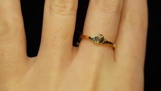 Ladies 10kt Yellow Gold Contemporary Claddagh Ring