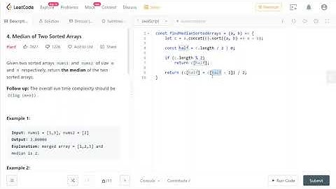 LeetCode 4. [HARD] Median of Two Sorted Arrays