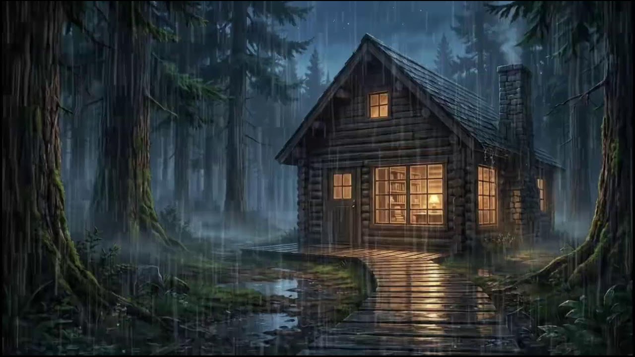 Forest Cabin After Rain 🌧 | Gentle Rain Sounds for Deep Sleep and Calm, Peaceful Rainy Nights