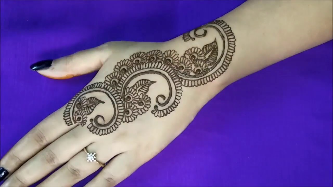 Beautiful Backhand mehndi design for Beginners - YouTube