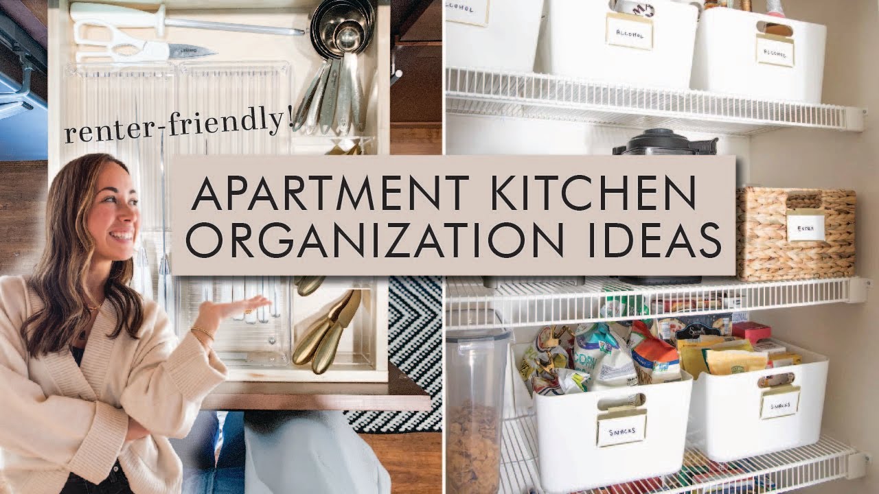 APARTMENT KITCHEN ORGANIZATION IDEAS 2021 | Renter Friendly Tips
