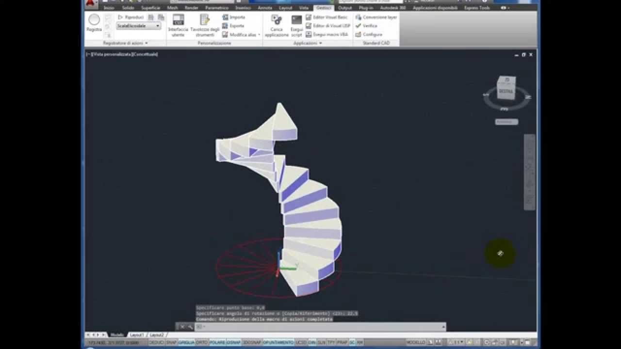 Disegnare una scala a chiocciola (helix stairs) con le macro di ... Disegno scala a chiocciola