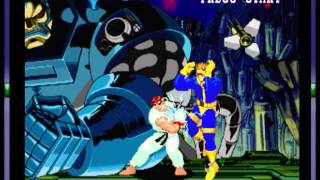 X-Men vs. Street Fighter - X-Men vs. Street Fighter  (PS1 / PlayStation) -Ryu/Cyclops Vs Apocalypse- Vizzed.com GamePlay - User video