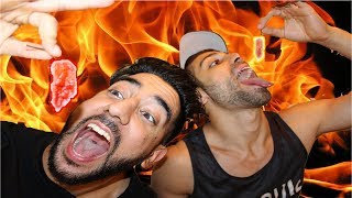 (CRYING ALERT!!) EATING THE WORLDS HOTTEST PEPPERS W/ ALI H