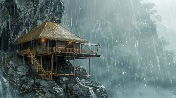 Survival Challenge on a Vertical Cliff  Building a Bamboo Shelter Using Primitive Tools