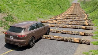 Cars vs 100 Fallen Trees - BeamNG.Drive