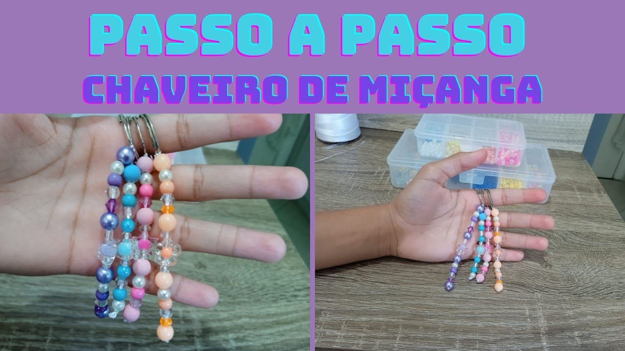 Como fazer Chaveiro de Miçanga/Passo a Passo - YouTube