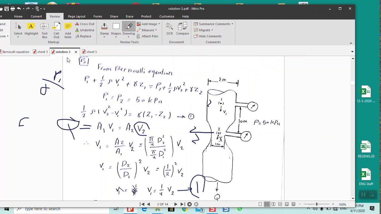 Bernoulli Equation Part 2 Problems - YouTube