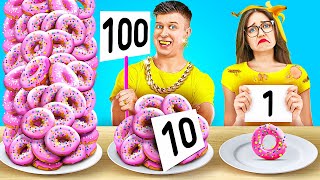 1 MEAL VS 100 MEALS! || Rich VS Broke Epic Food Battle by Sunny Funny!