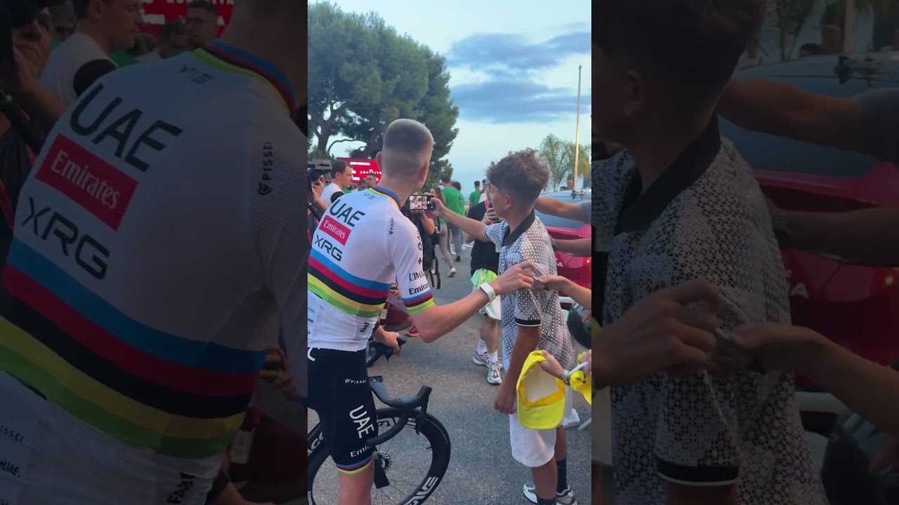 Tadej Pogacar meeting his fans in Monaco ✍️