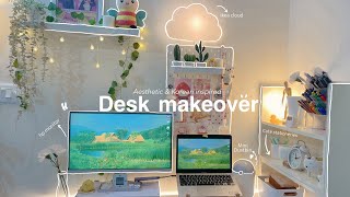 2024 Aesthetic desk makeover | Korean & Pinterest inspired  #deskmakeover