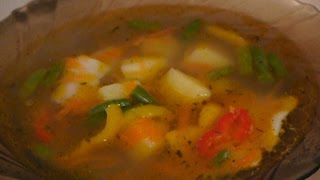 Суп с беконом и зеленой стручковой фасолью Суп с беконом и зеленой стручковой фасолью
