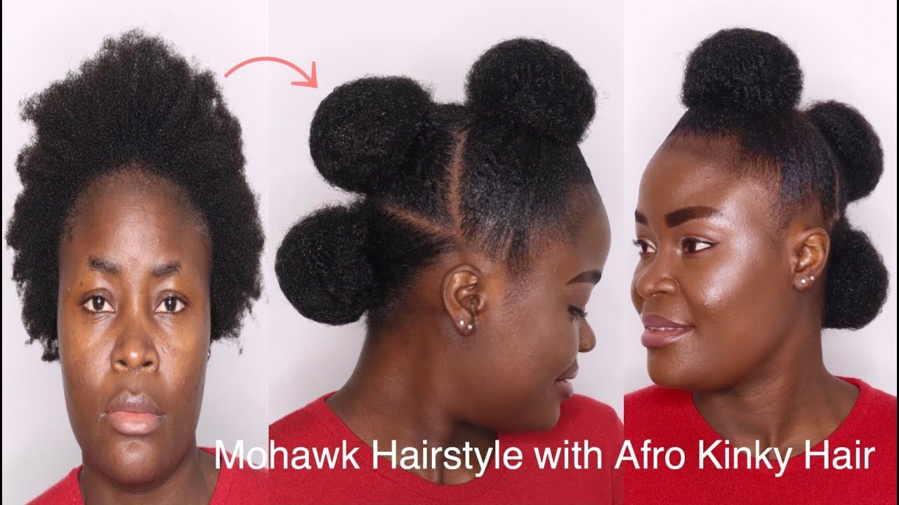 How To Do Mohawk Hairstyle On Short 4c Natural Hair - YouTube