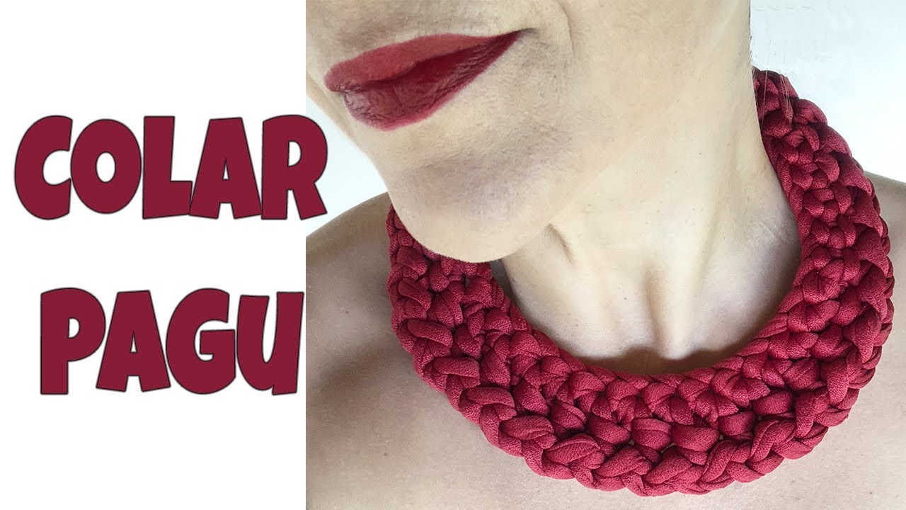 COLAR PAGU - crochê em fio de malha!