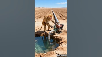 The monkey saved the jackfruit plant from drying up by watering it.😭#ai #tree #save #monkey