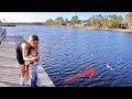 Teaching Our Toddler How To Fish! (HE CAUGHT HIS FIRST ONE!)