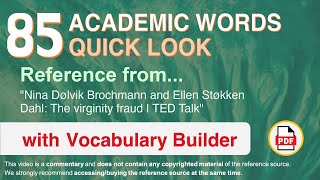 85 Academic Words Quick Look Words Ref from "The virginity fraud | TED Talk"