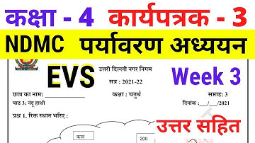 NDMC Class 4 EVS worksheet 3 solution Week 3 (15/06/2021) || पर्यावरण अध्ययन कार्यपत्रक 3 Class 4th