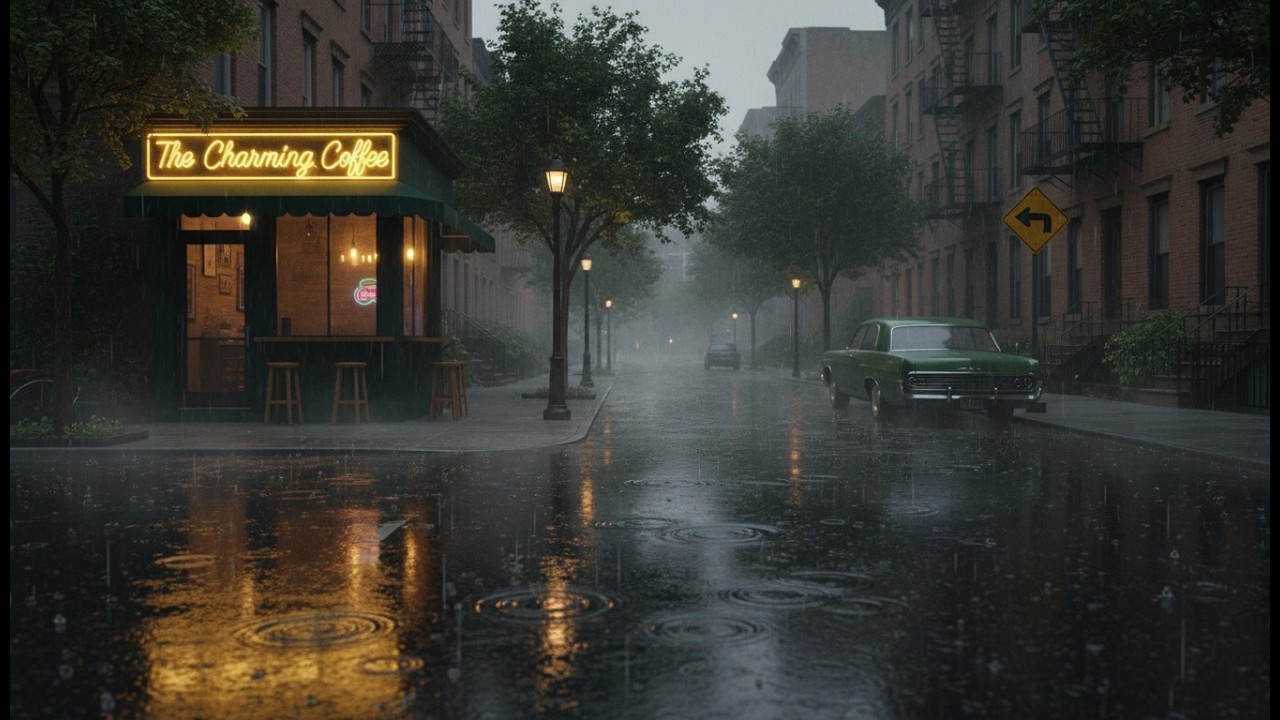 Cozy Rainy Night in the City – Peaceful Ambient Rain Sounds (1 Hour)