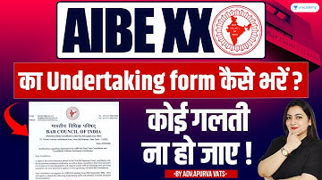 AIBE-20 Undertaking Form भरने का तरीका | All India Bar Examination | Apurva Vats