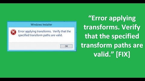 “Error applying transforms. Verify that the specified transform paths are valid.” [FIX]