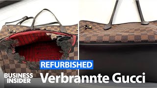 Wie eine verbrannte Louis Vuitton Neverfull Tasche restauriert wird | Refurbished