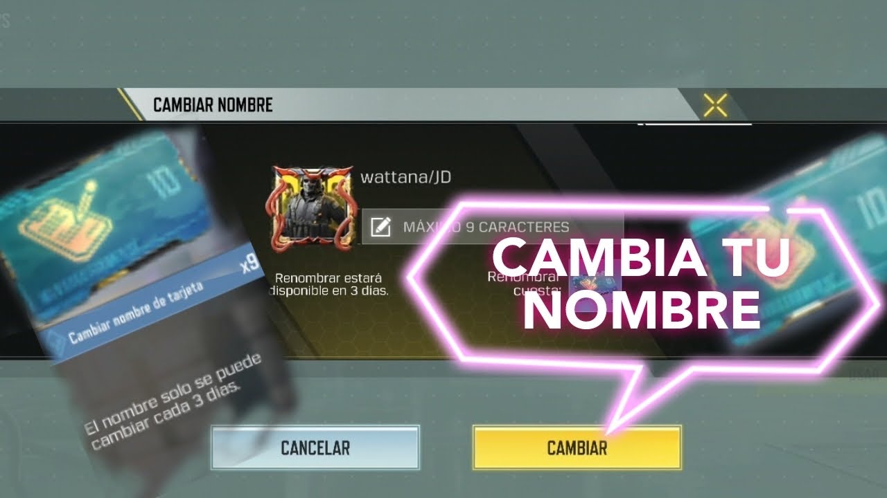 como cambiar tu nombre en Call Of Duty Mobile INVENTARIO PARA QUE SON LAS TARJETAS DE PX YouTube