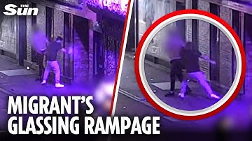 Terrifying moment migrant GLASSES man at Bournemouth nightclub – but avoids being deported
