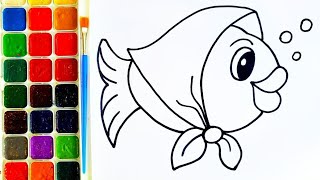 How to draw Easy drawing for children. Drawing fish.Як намалювати рибку