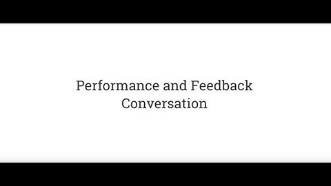 Performance and Feedback Conversation