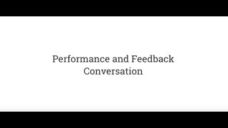 Performance and Feedback Conversation