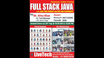 New Full Stack Java Batch Started On Sep 25th @LiveTechQA #javadeveloper #frontenddevelopment #java
