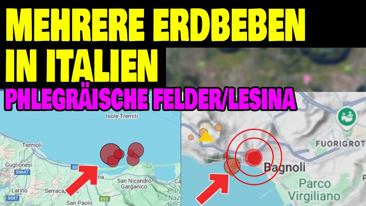 Mehrere Erdbeben in Italien - Phlegräische Felder und Lesina - YouTube