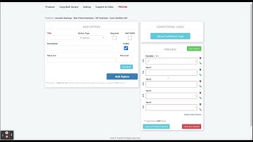 Shopify App - Infinite Options & Variants - Conditional Logic
