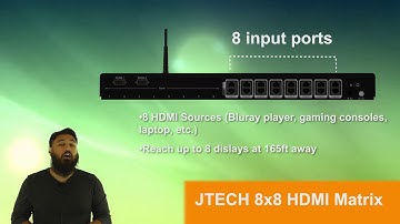 Amazing 8x8 HDMI Matrix over CAT5e/6 Cable (Model: JTECH-8X8-EX50M)