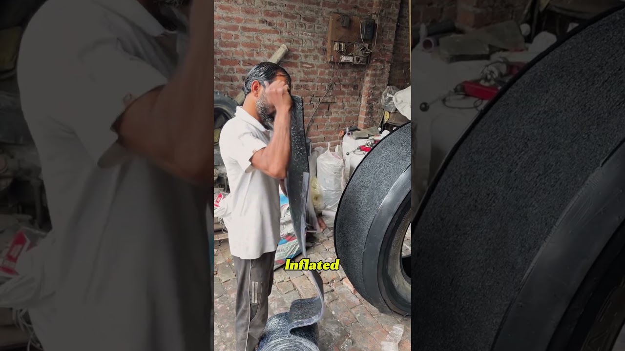 Watch This Worn-Out Tire Become Road-Ready Again#TireRetreading #TireRestoration