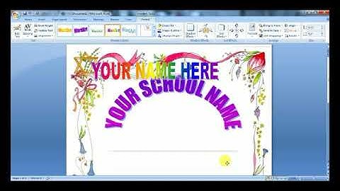 How to design front page of project in Microsoft Office Word 2007