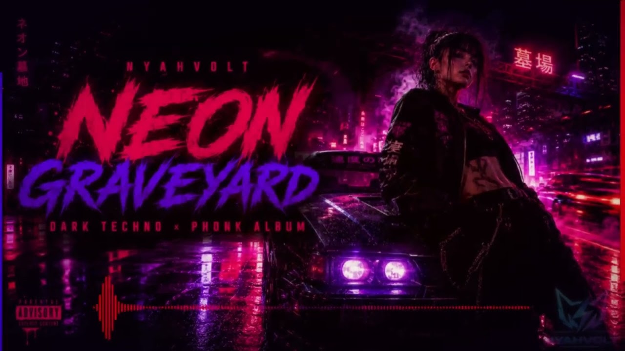 Cyberpunk Neon Graveyard | Dark Techno & Phonk Aesthetic | 6ix Songs | Nyahvolt ⚡