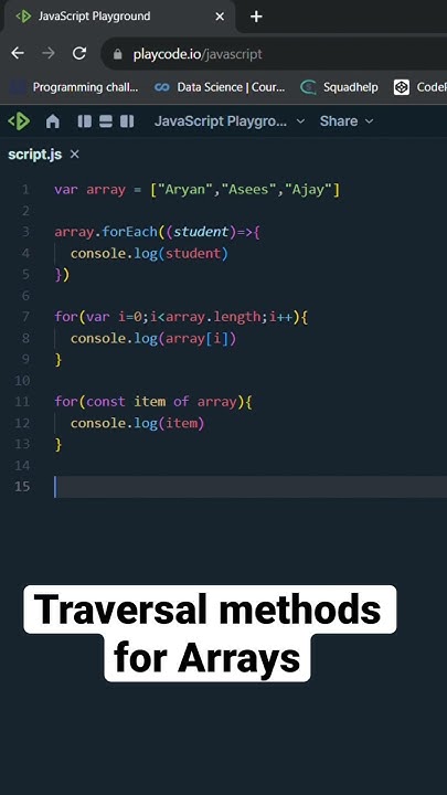 Must know methods to traverse Array in javascript #javascript #trending ...