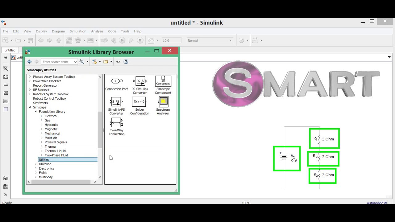 Simple electrical circuit with matlab simulink - YouTube