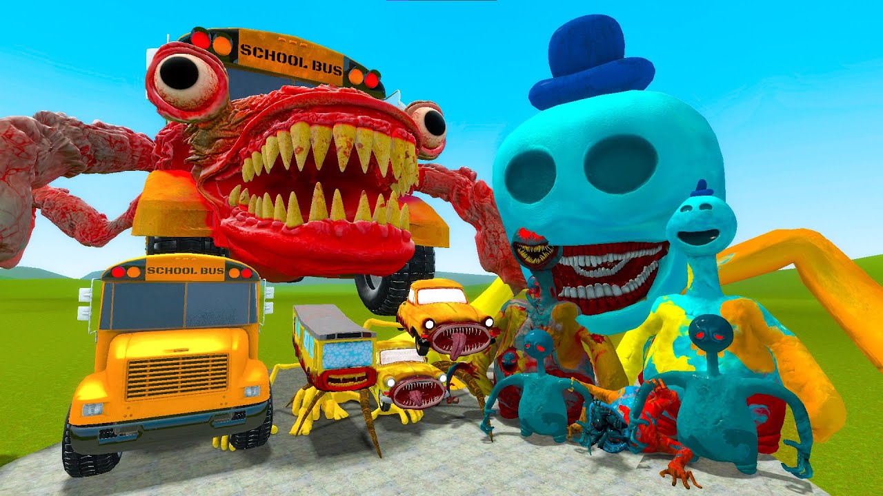 NEW SCHOOL BUS EATER MONSTER FAMILY VS SHIN DOEY THE DOUGHMAN TAPES FAMILY In Garry's Mod!