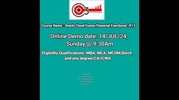 Oracle Fusion Cloud Financials Functional Demo #O3 Technologies #