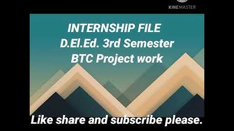 INTERNSHIP FILE for D.El.Ed./BTC third semester.very easy and excellent project work for trainees.