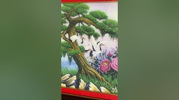 Ý Nghĩa về Tranh | Tùng Hạc Diên Niên | [Bát Mã Truy Phong] Tranh Đá Quý Vương Bẩy Lục Yên.