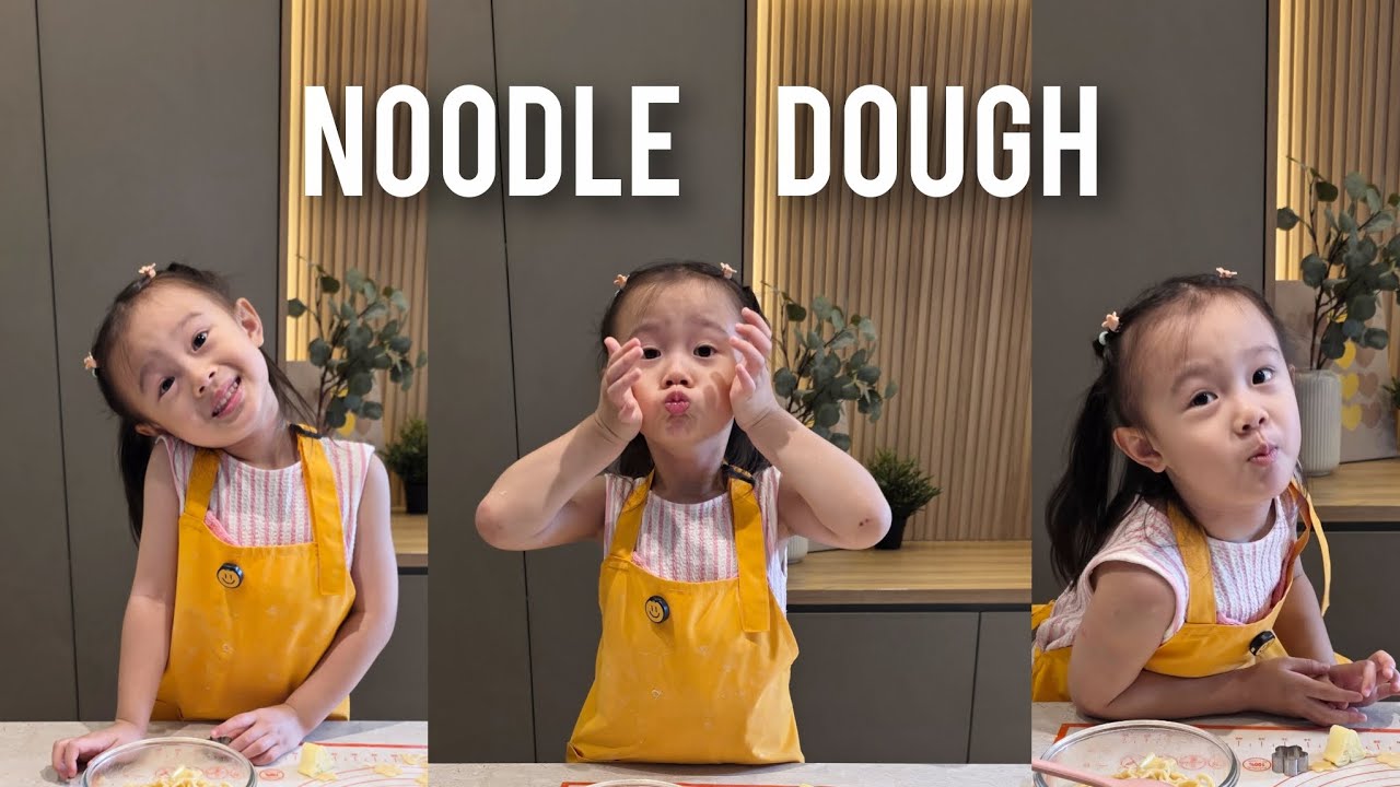 In the kitchen with Gianna - noodle dough 😘❤️🍜👧  