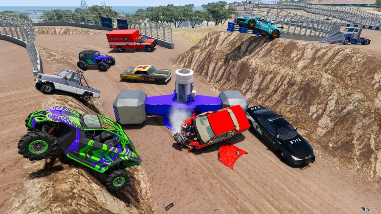 Racing Random Cars on Dirt Racetrack