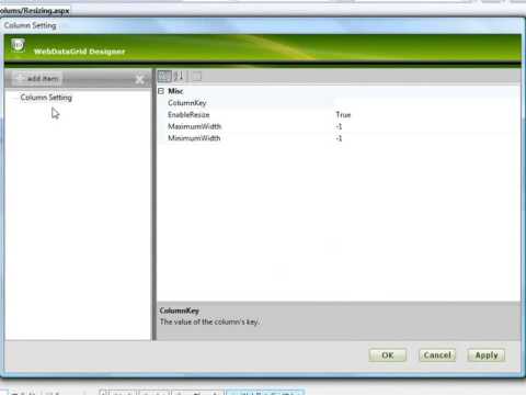 Customizing WebDataGrid Column Resizing Behavior