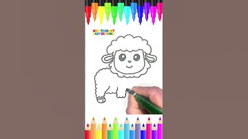 Learn to Draw a Cute Sheep 🐑 | Easy Drawing for Kids | Sheep Drawing Shorts #artforkids #learntodraw