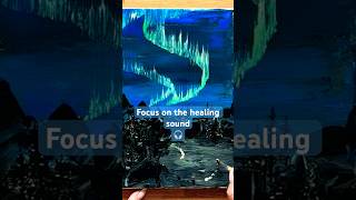 🎧🧘‍♀️#HACK 1 min to calm down I Satisfying #Aurora #ASMR #Painting 🎨 #Blue Palette Knife Art #shorts