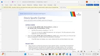 Shelly Cashman Excel 365 | Module 8: SAM Project B Davis Sports Center